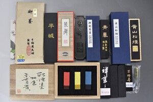 未使用 古墨 桂林堂 老胡開文墨 紀州松煙墨 古梅園 9点 まとめ 中国書画墨 書道具 写経 唐墨 和墨 RO-619G/640