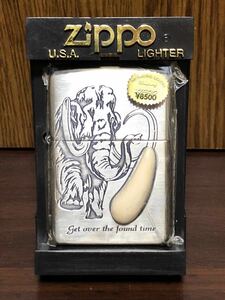 未使用品 2002年 ZIPPO ジッポ ライター Mammoth 遥かなる時を越えて シベリア 氷河期絶滅 マンモス 牙 本物 MADE IN USA アメリカ製