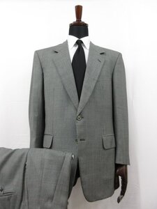 HH 【ブリオーニ Brioni】 ROMAN STYLE ウール素材 2ボタン スーツ (メンズ) size26 グレー系 格子×バーズアイ 伊製 ■27HR3501