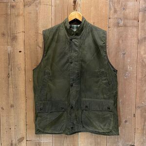 【L】 90s イングランド製 バブアー オイルドコットン ベスト Barbour Westmorland ビンテージ アメリカ古着 USA UK イギリス 80s 70s 