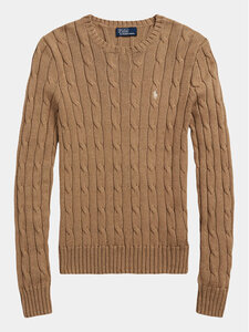 大人気 Polo Ralph Lauren レディース ラウンドネック ケーブルニット セーター アウトレット 211943903002 Brown Lサイズ　D546-B13