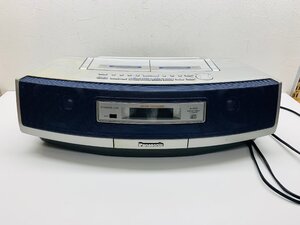 【ジャンク】Panasonic パマソニック RX‐ED50 CDラジカセ ダブルカセット システムポータブル シルバー 電源コード 通電確認品 電池付属×