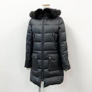 Ca30 MACKINTOSH PHILOSOPHY マッキントッシュフィロソフィー ダウンコート ロングアウター ファー ブラック系 38 M相当 レディース 女性服