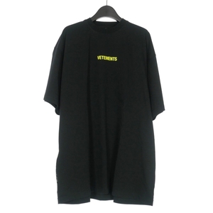 ヴェトモン VETEMENT 22SS LOGO LABEL T-SHIRT オーバーサイズ Tシャツ 半袖 カットソー XS ブラック 黒 UE52TR120X メンズ