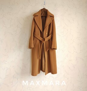 超高級 美品 Maxmara 憧れのセレブ御用達 ベルテッドコート 大人気キャメル マックスマーラ 本場イタリア製 圧倒的エレガントデザイン