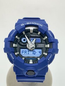 CASIO◆クォーツ腕時計・G-SHOCK/デジアナ/ラバー/ブラック/ブルー