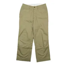 フィグベル PHIGVEL OFFICER TROUSERS WIDE オフィサー トラウザース ワイド チノパン ボタンフライ カーキベージュ 34 メンズ 