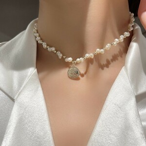 真珠のネックレス 真珠のアクセサリ 天然 淡水珍珠 アクセサリー エレガント 鎖骨鎖 誕生日プレゼント 超綺麗 本真珠 中国産真珠 TR106