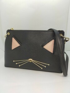 kate spade ケイトスペード　チェーンショルダーバッグ　猫　キャット　ブラック　新品未使用保管品