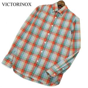 VICTORINOX ビクトリノックス 通年 コットン&ナイロン★ 長袖 ボタンダウン チェック シャツ Sz.XS　メンズ 　A3T01109_2#C