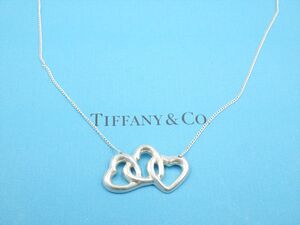 372335【1円スタート】TIFFANY&Co. ティファニー トリプルハート SV925 ネックレス 4.2g 45.5cm