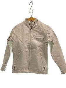 Schott◆シングルライダースジャケット/34/レザー/WHT/641/MADE IN USA