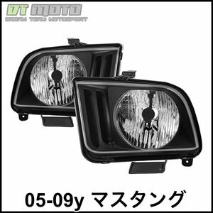 税込 SPEED DADDY 社外 純正タイプ OE ヘッドライト ヘッドランプ ヘッドレンズ ブラック 左右セット 05-09y マスタング 即決 即納 在庫品