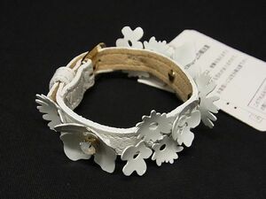 ■新品■未使用■ JILLSTUART ジルスチュアート レザー カラーストーン ブレスレット バングル アクセサリー ホワイト系 AK9724