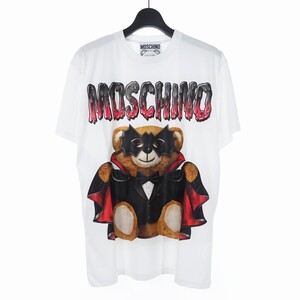 モスキーノ MOSCHINO 20SS バッド テディベア プリント Tシャツ カットソー 半袖 L ホワイト 白 A0711 レディース