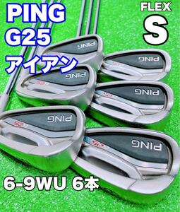 ★名器 PING ①★ピン G25 アイアンセット 青ドット 6-9WU 6本セット N.S.PRO 1150GH TOUR FLEX S 特注 ゴルフクラブ ウェッジ GOLF IRON