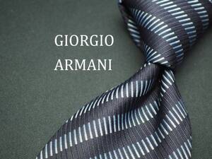 美品【GIORGIO ARMANI ジョルジオアルマーニ】 C1720 ネイビー系 SILK ブランド ネクタイ 古着 良品