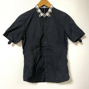 ブラックバレット - BLACK BARRETT ニールバレット コットン 半袖ボタンシャツ ブラック 2サイズ 4MW66-143-09