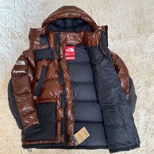 ★新品タグ付！！希少Ｌサイズ★THE NORTH FACE Supreme ノースフェイス シュプリーム ダウンジャケット ブラウン 700フィル 光沢感 重厚感