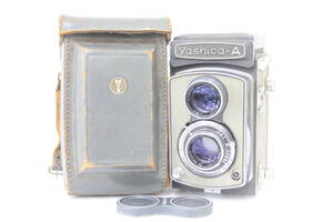 【訳あり品】 ヤシカ Yashica-A Yashikor 80mm F3.5 ケース付き 二眼カメラ v8884