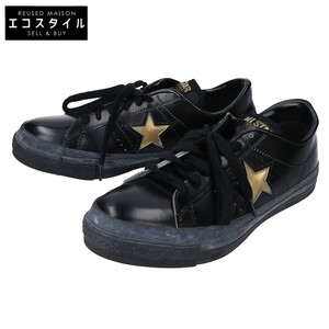 CONVERSE コンバース ONE STAR J ワンスターJ ゴールドスター レザー ローカット スニーカー シューズ 5 1/2 ブラック メンズ