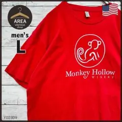 【アメリカンアパレル】Tシャツ半袖メンズLサイズダークレッド赤古着アメリカUSA