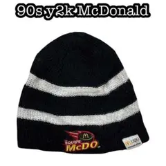 90s y2k Euro McDonald Olympic レア ニット帽 白黒