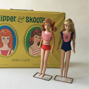 1960年代 マテル社 バービーの妹SKIPPERと　その友達SKOOTER 、着せ替え３セット、クローゼットケース　アメリカ　ヴィンテージ