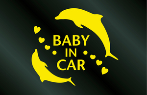 ハワイアン 『BABY IN CAR』イルカ ステッカー CHILD KIDS