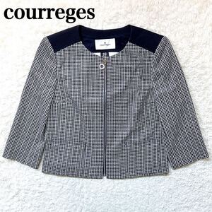 courreges クレージュ ノーカラージャケット 38 M レディース C52427-66