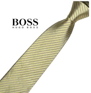 HUGO BOSS ネクタイ やや細め 同色系 ストライプ柄 USED ヒューゴボス レジメンタル 中古 t400