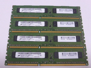 メモリ デスクトップ用 1.5V Micron ECC DDR3-1600E PC3-12800E 4GBx4枚 合計16GB 起動確認済みですが一応ジャンク品扱いです③