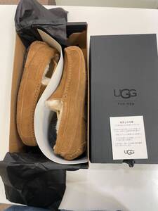 ◇◆15791　UGG アグ モカシン 26cm ムートン シューズ スリッポン ブラウン 茶色 靴 防寒 冬 ファー メンズ 箱付き