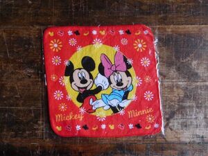 ハンカチ　mickey &minnie ディズニー　20x20cm タオル地　しまいじみ