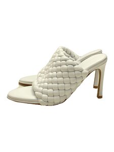 BOTTEGA VENETA◆PEL S.GOMMA PADDED/サンダル/38.5/WHT/レザー/621340 VBTG0 9122