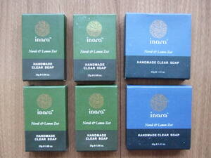 ネロリ&レモン化粧石鹸6個 inara Neroli & Lemon Zest HANDMADE CLEAR SOAP 6個 送料185円