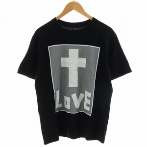 ナンバーナイン NUMBER (N)INE CLOSS LOVE Tシャツ カットソー 半袖 プリント 折り紙 3 L 黒 ブラック /AN21 メンズ