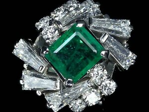 RV13365T【1円～】新品仕上【RK宝石】≪Emerald≫ 豪華! 極上エメラルド 大粒0.83ct 極上ダイヤモンド 総計1.43ct Pt900 高級リング ダイヤ