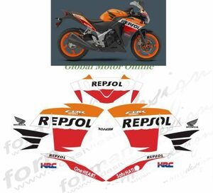 グラフィック デカール ステッカー 車体用 / ホンダ CBR250R / レプリカ REPSOL レプソル