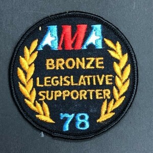 ビンテージ　ワッペン 『 AMA ブロンズサポーター 1978 』　アメリカ　当時物 　　 ヴィンテージ　パッチ　(WAP023)