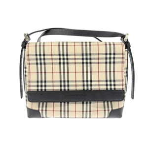 ◆BURBERRY LONDON バーバリーロンドン ミニショルダーバッグ◆ ベージュ ノバチェック ジャガード レディース 斜め掛け bag 鞄