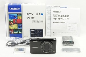 【適格請求書発行】美品 OLYMPUS オリンパス STYLUS VG-180 コンパクトデジタルカメラ ブラック 元箱付【アルプスカメラ】240525c