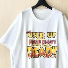 90s古着　ヴィンテージ　メッセージTシャツ薄手生地　白　シングルステッチ