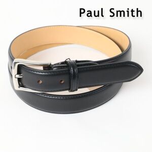 438f 新品 Paul Smith ポールスミス カーフスキン ドレス ベルト 本革 正規品 メンズ レザー ベルト ブラック 130700