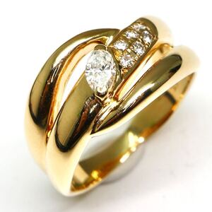 1円〜!!豪華!!翁淳(オキナジュン)▲K18 天然ダイヤモンドリング▲J 約5.3g 約15.0号 diamond ring 指輪 EF3/EF C250