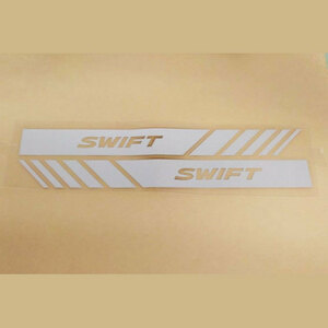 SWIFT　スイフト　ドアミラーステッカー　シルバーホワイト（白）１セット