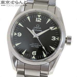 241001014054 1円 オメガ OMEGA レイルマスター 2504.52 cal.2403 ブラック SS コーアクシャル 腕時計 メンズ 自動巻 不動 ジャンク 現状