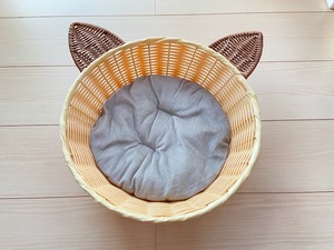 新品　小型犬、猫用 猫耳付きベッド