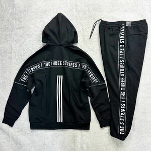 新品未使用 adidas L アディダス セットアップ スウェット 上下 パーカー ジョガーパンツ 3ストライプ 裏起毛 人気モデル 定番 正規品