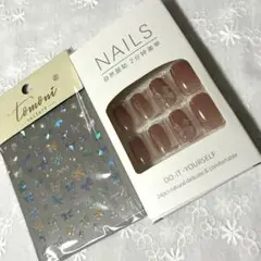 ★Nails★ネイルチップ 24個入り & tomoni ネイルシール 蝶